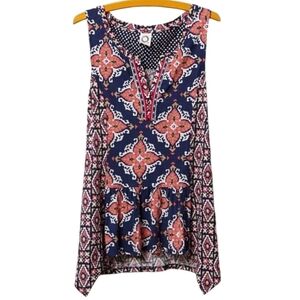 Anthropologie Akemi Kin Galapa Tank Top Women Small Blue Pink